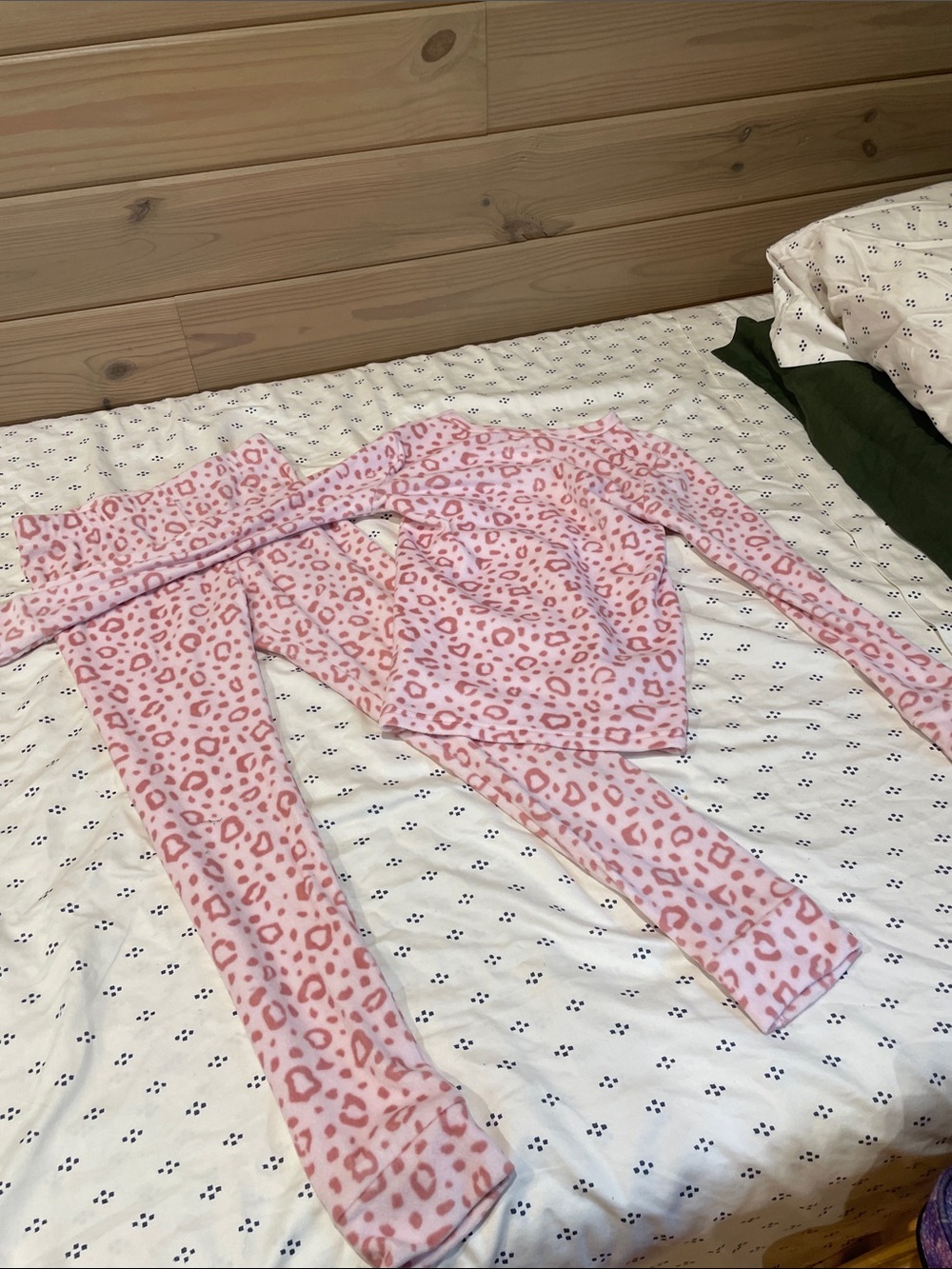 Pink cheetah print winter pjs